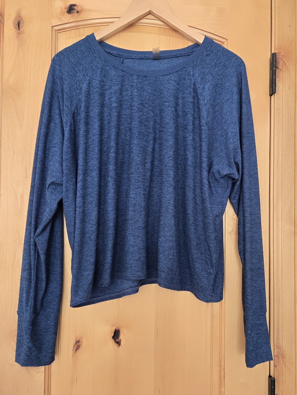 Beyong Yoga Casual Women's Long Sleeve Blue Space Dye Top XL